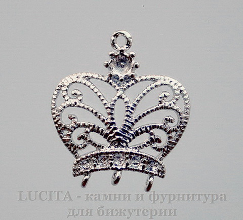 Коннектор "Корона" (1-3) 18х12 мм (цвет - платина)