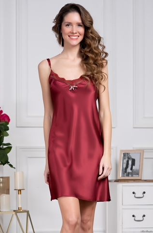 Короткая сорочка из шелка Mia Amore Burgundia 3621