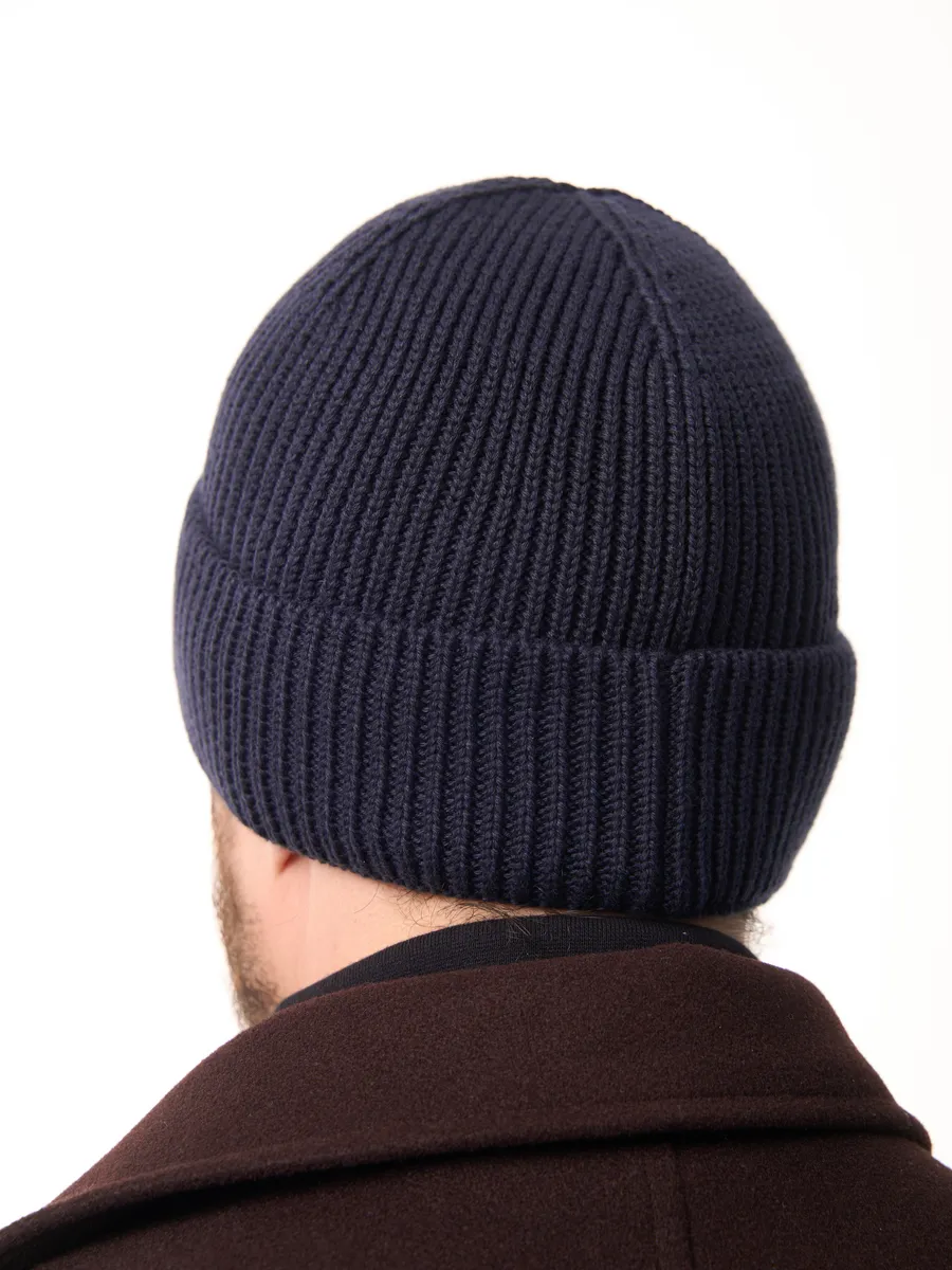 Шапка зимняя на флисе вязаная осень