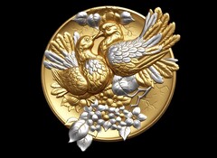 Силиконовый молд Голуби (медальон) № 0467