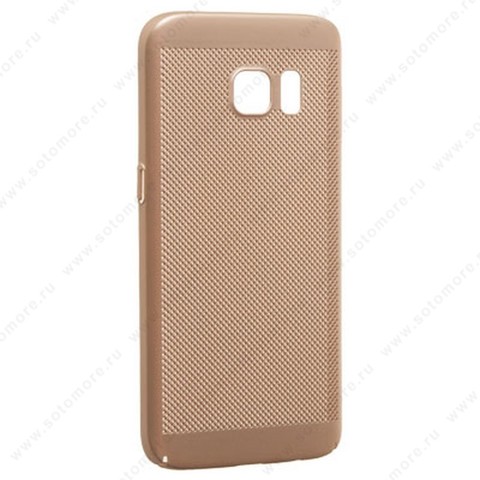 Накладка пластиковая перфорированная для Samsung Galaxy A3 A310 2016 золото