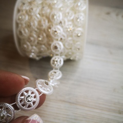 Полубусины на леске со стразами 