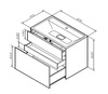 Am.Pm M50AFHX0803EGM Inspire V2.0. База под раковину. подвесная. 80 см. 3 ящика. push-to-open. элегантный