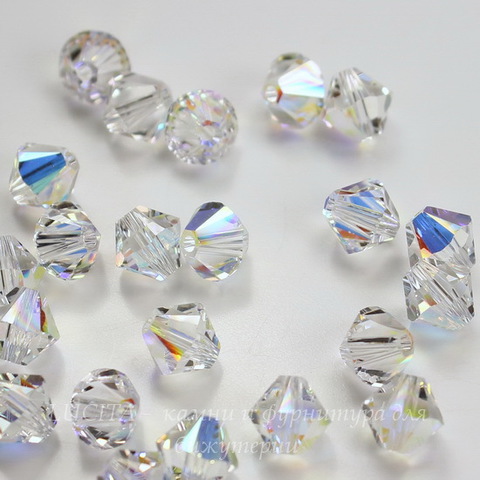 5328 Бусина - биконус Сваровски Crystal AB 6 мм, 5 штук (8 мм)