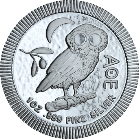 1 доллар Афинская сова птица. Ниуэ. 2019 год