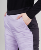 Женские премиальные брюки для лыж и зимнего бега Nordski Hybrid Warm Black/Lavender