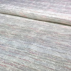 Ткань твид с органзой с розовой нитью 3004