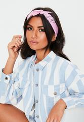 Бандана розовая пейсли огурцы