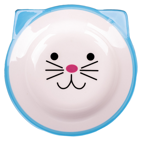 Mr.Kranch миска керамическая для кошек Мордочка кошки 150 мл голуба