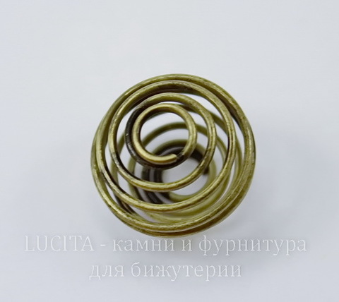 Пружинка "ловушка для бусин" (цвет - античная бронза) 15 мм