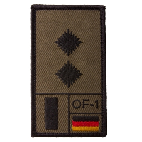 Café Viereck Rank Patch Oberleutnant oliv