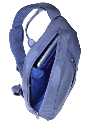 Рюкзак Victorinox Gear Sling с защитой w/RFID, с одним плечевым ремнём, синий, 24x10x34 см, 8 л