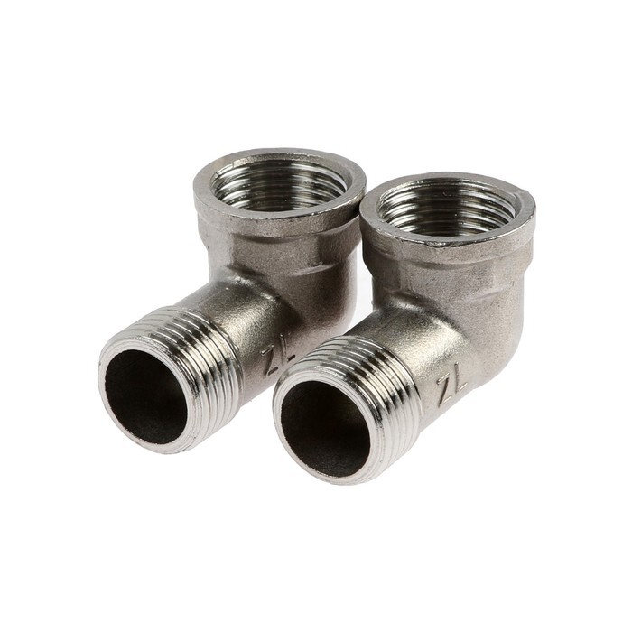 Уголок ZEIN, 1/2, внутренняя/наружная резьба, нержавеющая сталь (арт ...