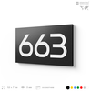 Номер на дверь 663, табличка на дверь для офиса, квартиры, кабинета, аудитории, склада, черная 120х70 мм, Айдентика Технолоджи