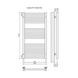 Полотенцесушитель электрический Terminus Альба П17 500x1045, ТЭН HT-1 300W, левый/правый