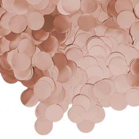 Конфетти фольга Круг, Розовое Золото, Хром, 2 см, 50 г