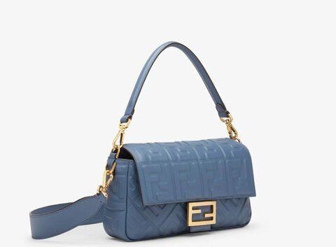 Сумка из кожи Fendi Baguette синий
