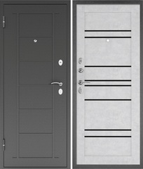 Входная дверь Промет ТИТАН 8С Царга Графит - Бетон снежный