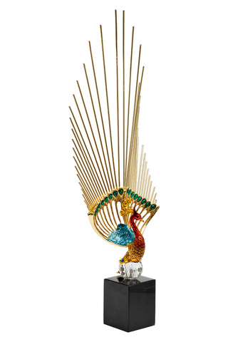 Статуэтка 20x9x66см Garda Decor Жар-птица с золотым хвостом 55RD6932