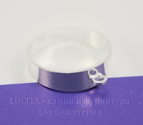 Основа для кольца с петелькой (цвет - серебро)