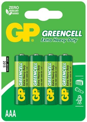 Батарейки солевые GP GreenCell AAA/R03G - 4 шт. - Элементы питания 10883