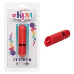Красный клиторальный стимулятор с подвижным язычком Flicker - 