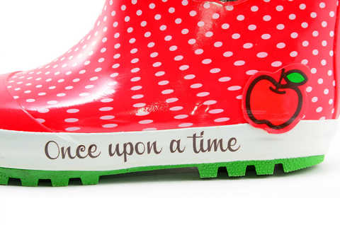 Резиновые сапоги для девочек утепленные Хелло Китти (Hello Kitty), цвет красный. Изображение 8 из 11.