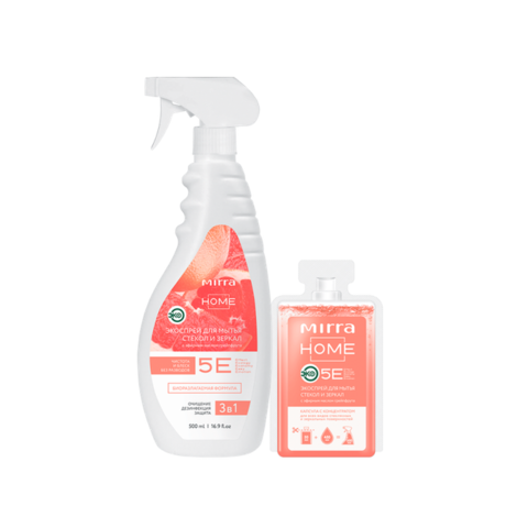 Набор ЭКОСПРЕЙ ДЛЯ МЫТЬЯ СТЕКОЛ Флакон 500 мл + Капсула 50 мл