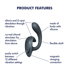 Вибратор-кролик с двойной стимуляцией G for Goddess 1 темно-серый от Satisfyer