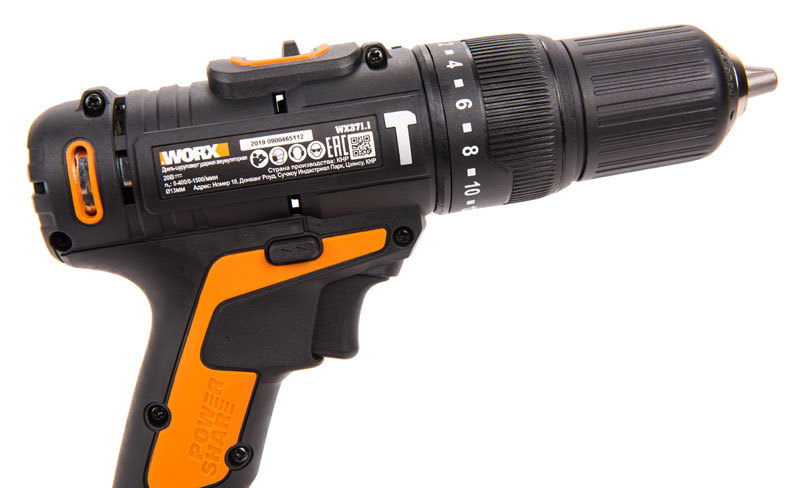 Дрель-шуруповерт ударная аккумуляторная WORX WX371.1, 20В, 40Нм,  2Ач x2, кейс