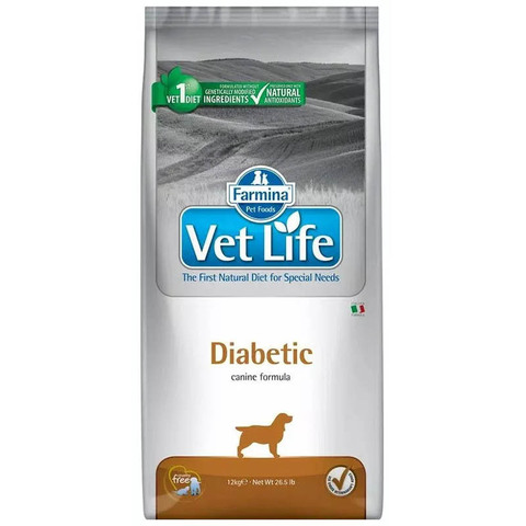 Сухой корм Farmina Vet Life Dog Diabetic с сахарным диабетом для взрослых собак, 2 кг