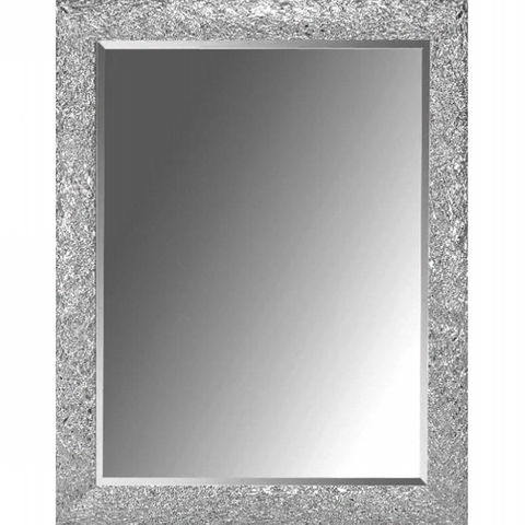 Зеркало LINEA, рельефная резная рама из массива дерева, комбинированный цвет белый-серебро Boheme 535