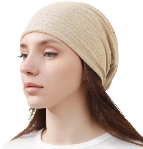 Картинка шапка-бини Skully Wear YZM-319 biege - 1