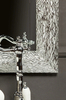 Зеркало LINEA, рельефная резная рама из массива дерева, комбинированный цвет белый-серебро Boheme 535
