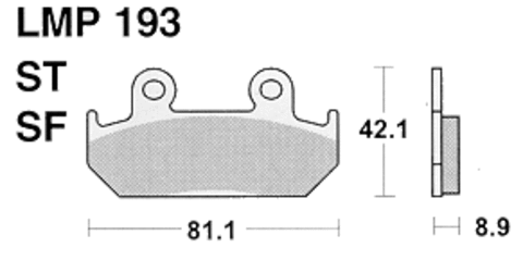 Колодки дискового тормоза AP Racing LMP193 ST  (FDB462 / FDB2113)