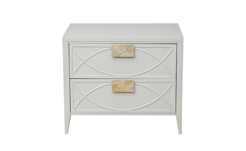 Тумба прикроватная 60x50x40см Garda Decor бежевая с золотыми ручками