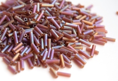 Стеклярус 6мм Миюки, 0134FR Dark Topaz AB matted