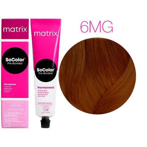 Matrix SoColor Pre-Bonded 6MG темный блондин мокка золотистый, стойкая крем-краска для волос с бондером