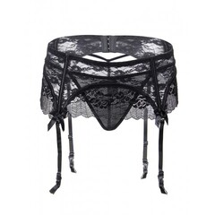 Кружевной пояс для чулок Black Sexy Lace (3XL)