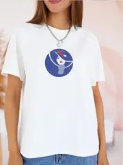 Футболка больших размеров с принтом девушка