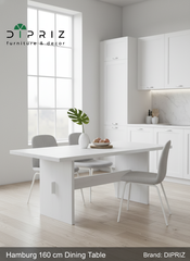 Обеденный стол "Гамбург" 160 см из массива сосны, белый