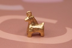 Подвеска лошадь матовая золото 15х20х7 мм