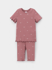 пижама  для девочки  К 1632/темная пудра,бантики
