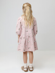 платье  для девочки  КР 5899/розовый лед,кошечки к577