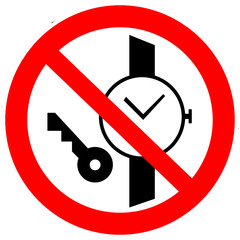 Р27 "Запрещается иметь при (на) себе металлические предметы (часы и т.п.)"