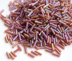 Стеклярус 6мм Миюки, 0134FR Dark Topaz AB matted