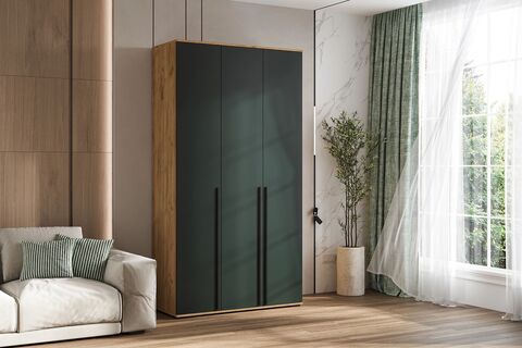 Норд Шкаф 3-х ств.(1200) (Изумрудный (КРОМКА ИЗУМРУД), Дуб Крафт)