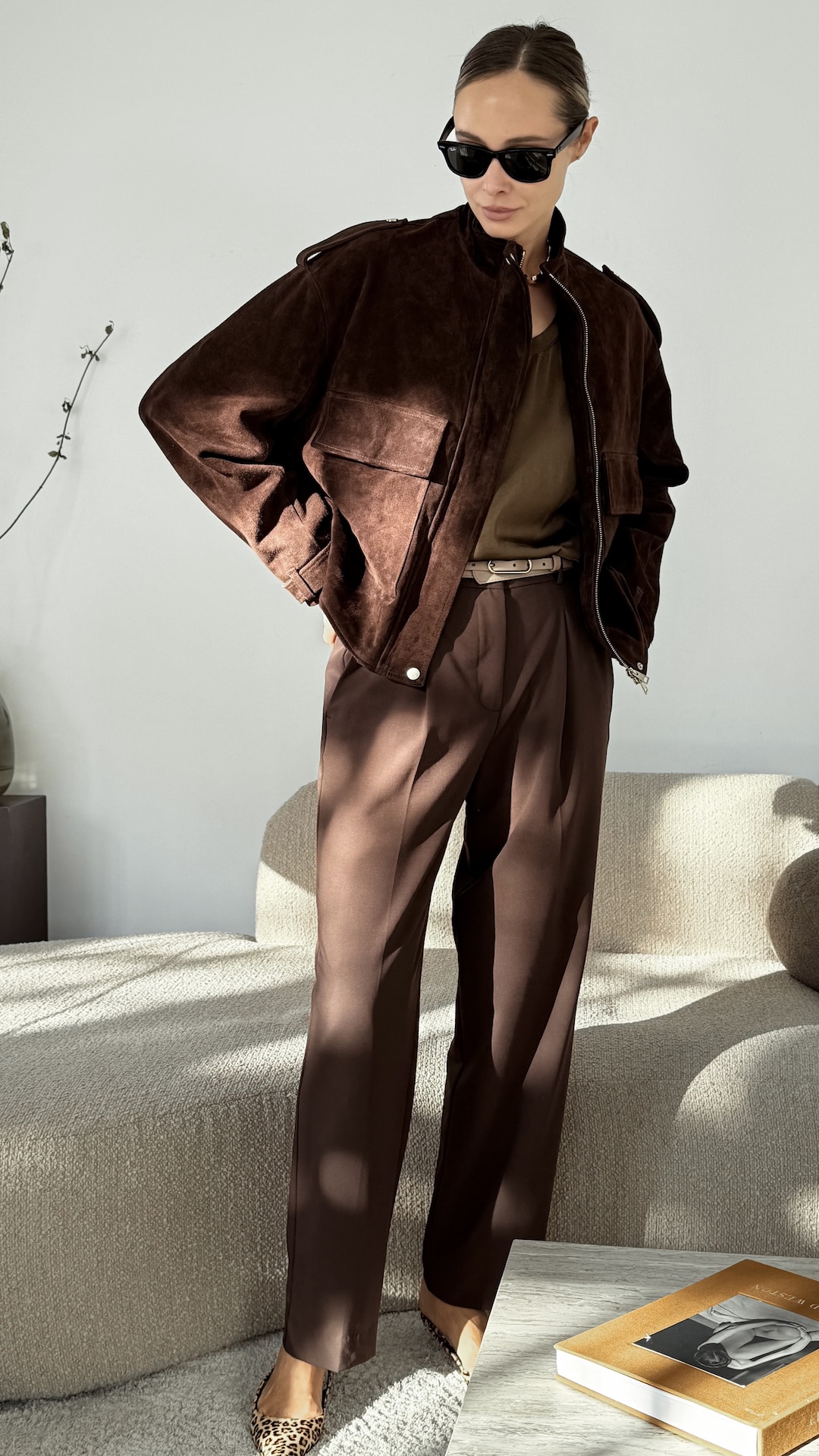 Куртка из натуральной замши и воротником стойкой ПРЕМИУМ КАЧЕСТВА