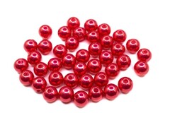 Бусины пришивные, Ø 10 мм, 500 гр, красный перламутр