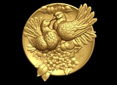 Силиконовый молд Голуби (медальон) № 0467